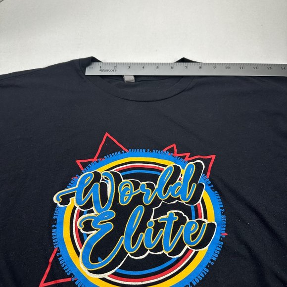 World Elite Season 2 Mens Size XXL Short Sleeve Concert Tee Shirt Black Preowned - Picture 7 of 12